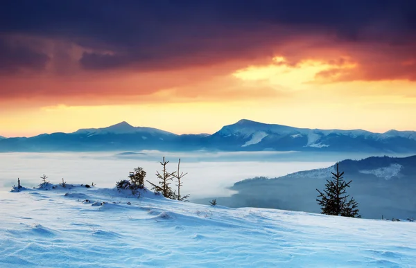 Téli táj hegyekben — Stock Fotó