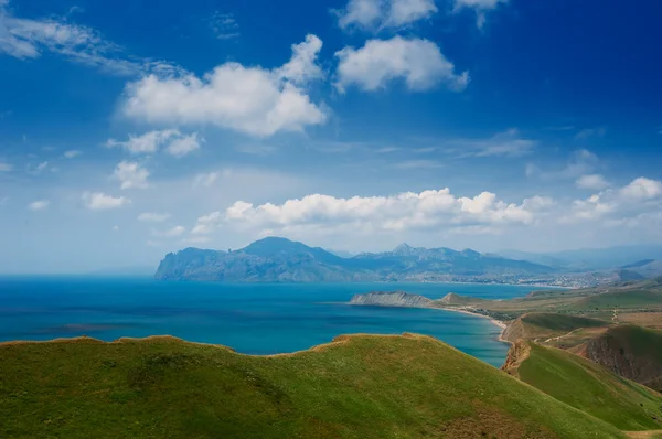 Paisaje Verano Con Mar Las Montañas Ucrania República Crimea — Foto de Stock