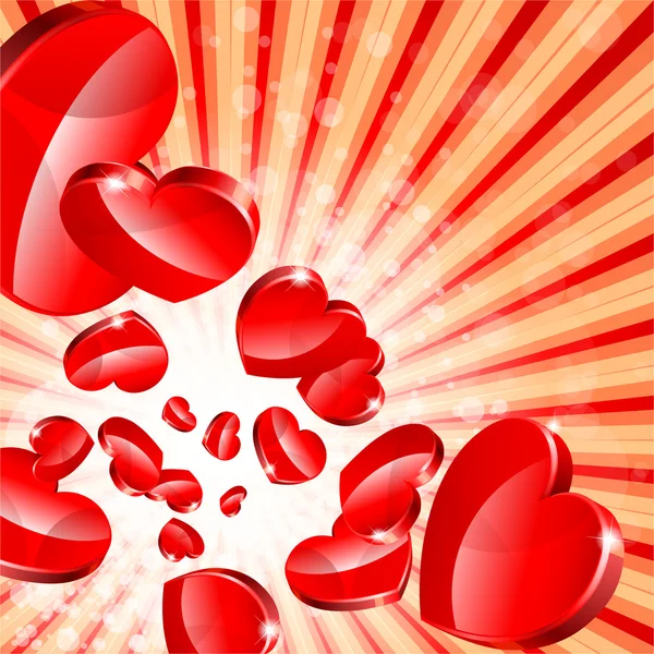Fondo Rojo Abstracto Para Día San Valentín — Archivo Imágenes Vectoriales