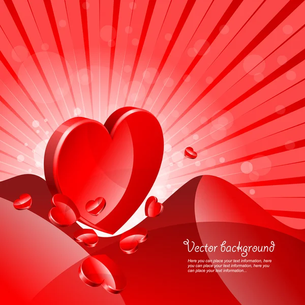 情人节那天的抽象红色背景 — 图库矢量图片
