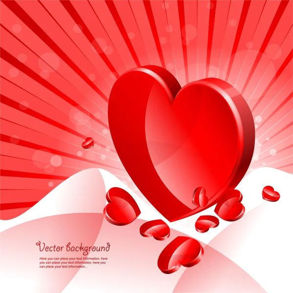 Červené Pozadí Abstraktní Valentýna — Stockový vektor