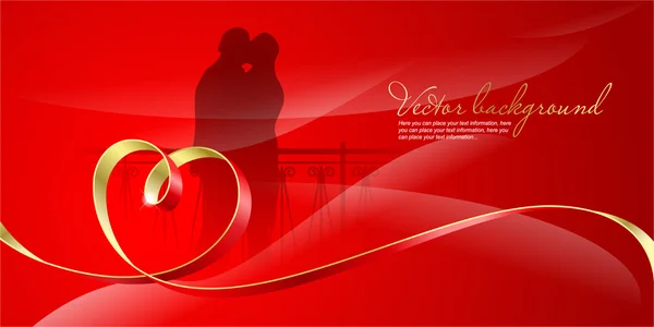 Fond Rouge Abstrait Saint Valentin — Image vectorielle