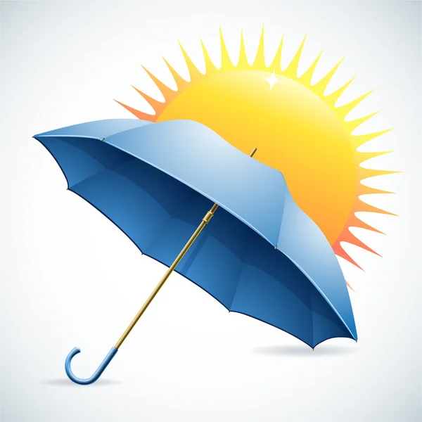 Şemsiye ve güneş — Stok Vektör