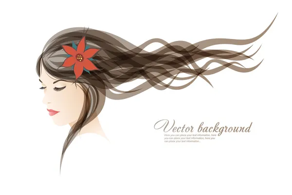 Vektorové pozadí. dívka s barvami na vlasy — Stockový vektor