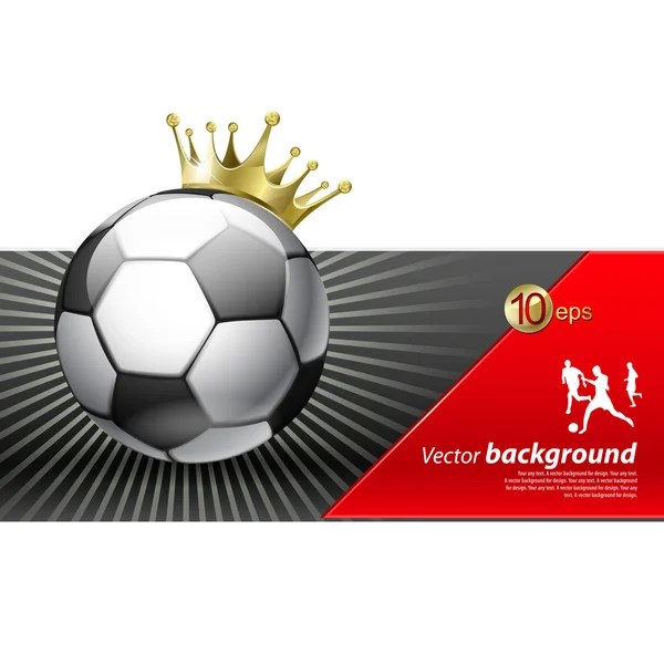 金の王冠を持つサッカー ベクトル イラスト — ストックベクタ