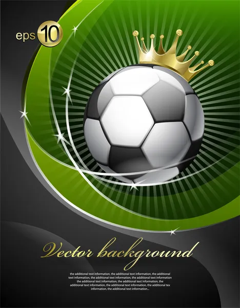 Fútbol Con Corona Oro Una Ilustración Vectorial — Vector de stock