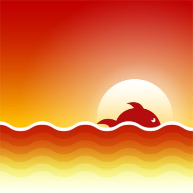 Vector background for design on a theme of the sea and fishes. clipart