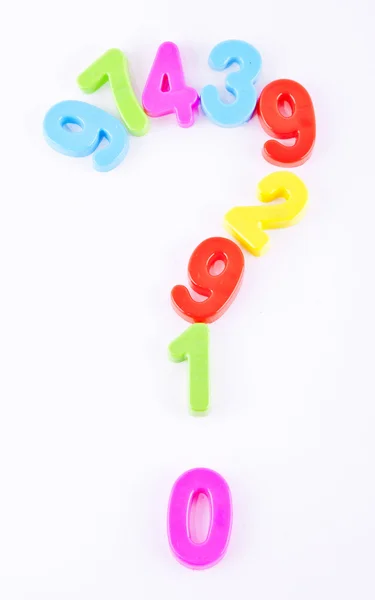 Colorful plastic "what" symbol on white background — Stock Photo, Image