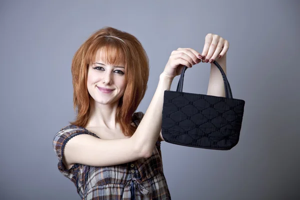 Mädchen Amerikanischen 50Er 60Er Stil Mit Handtasche — Stockfoto