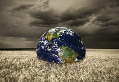 Abstract earth in storm field. clipart