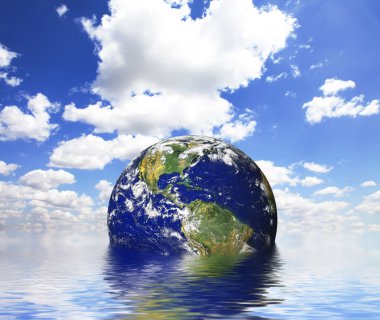 Earth in abstract water. clipart