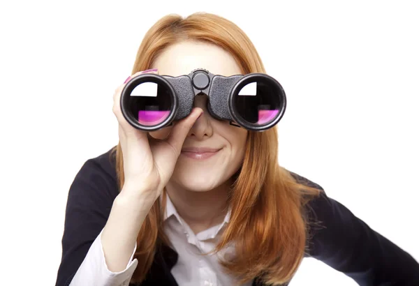 Mujeres de negocios que buscan con binocular —  Fotos de Stock