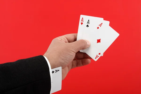 Poker player cheating — Stock Photo, Image