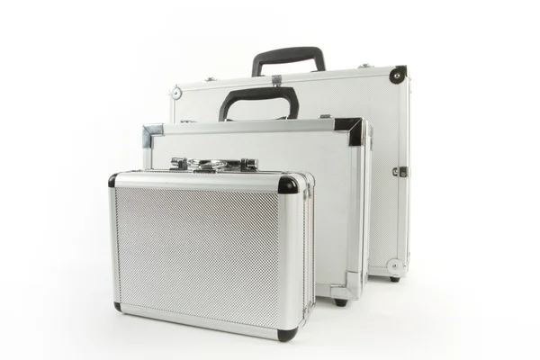 Hliníkové kufry — Stock fotografie