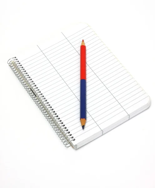 Puste notatnik i ołówek — Zdjęcie stockowe