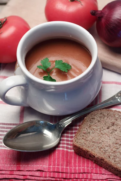 Stock image Bowl of homemade tomato cream soup