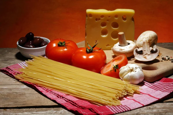Ingrediente Pentru Paste Italiene Închide — Fotografie, imagine de stoc