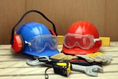 Worker's helmets clipart