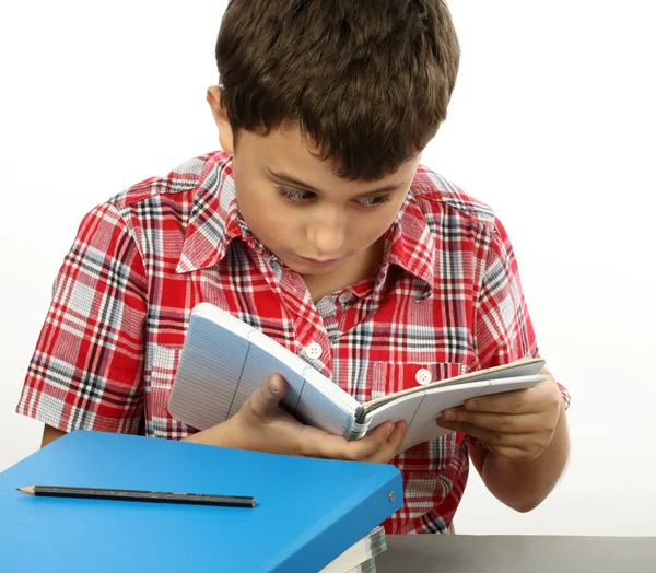 Chłopiec czyta książkę. — Zdjęcie stockowe