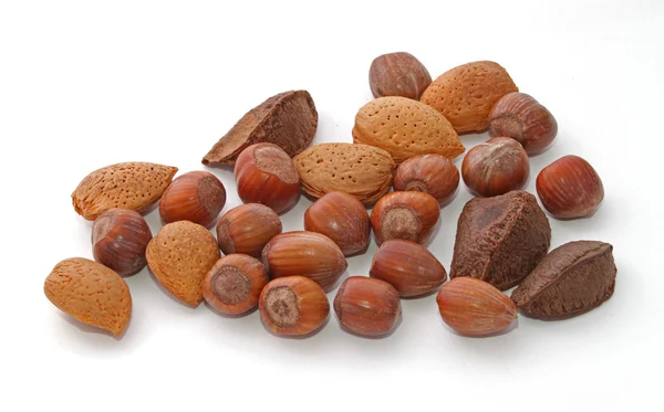Mixt Nuts Plain White Background — Stock Photo, Image