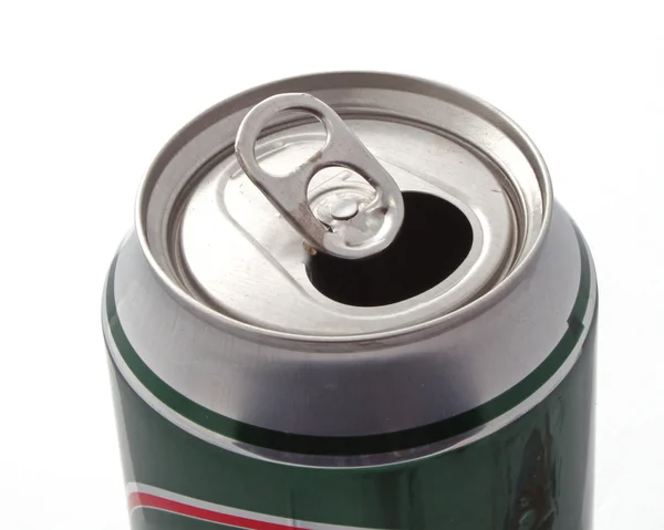 Deckel Einer Offenen Getränkedose Über Weißem Hintergrund — Stockfoto
