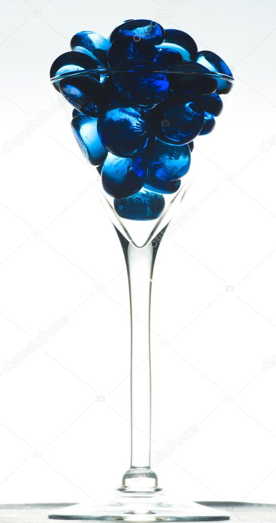 Glass with blue stone
