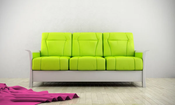 Πράσινο σύγχρονο καναπέ — Φωτογραφία Αρχείου