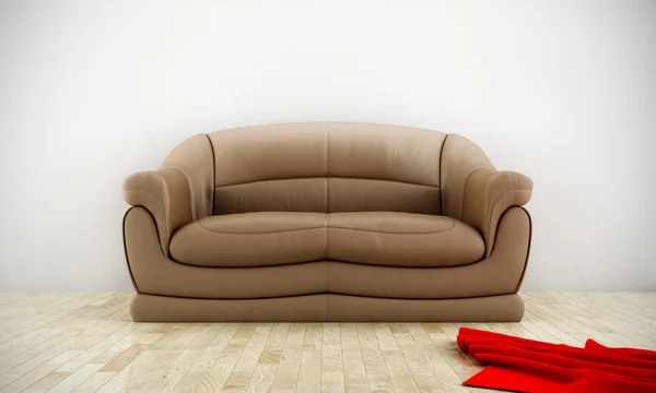Comfortabele lederen sofa — Stockfoto
