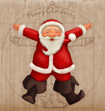 Vitruvian Santa Claus clipart