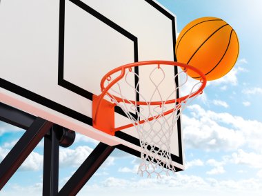 Illustration Basket ball and board view to low clipart