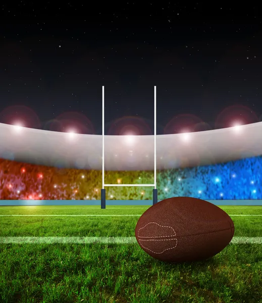 Rugby penaltı atışı - gece — Stok fotoğraf