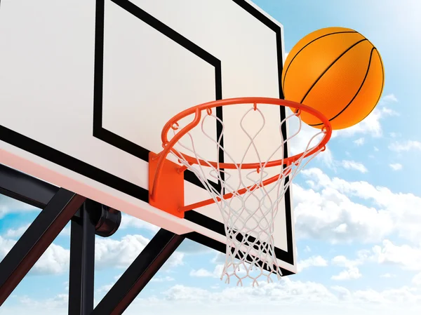 stock image Illustration Basket ball and board view to low