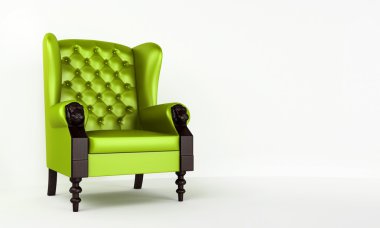 Green classic armchair clipart