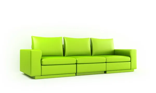 Sofá Moderno Verde Habitación Luminosa Blanca —  Fotos de Stock