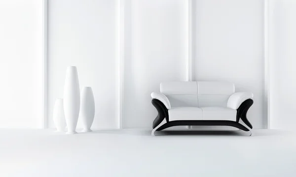 Sofá Estilo Moderno Sala Luminosa Branca — Fotografia de Stock