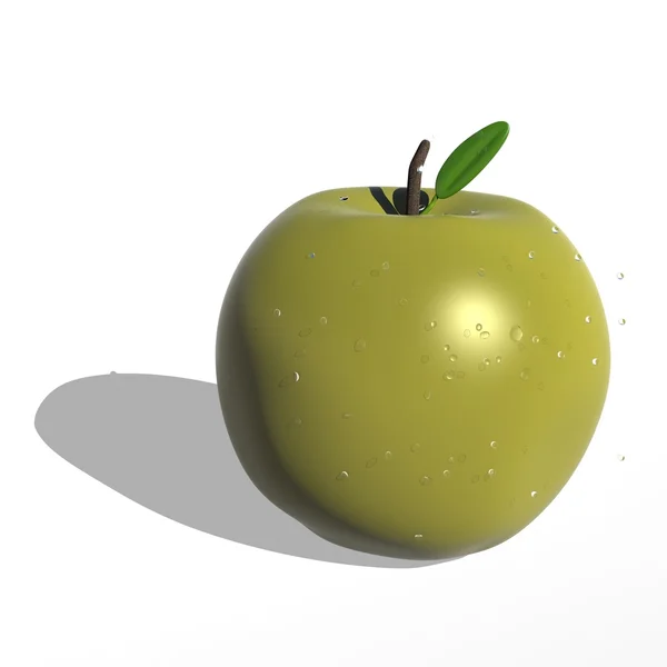 Wet apple illustration — Stock Photo, Image