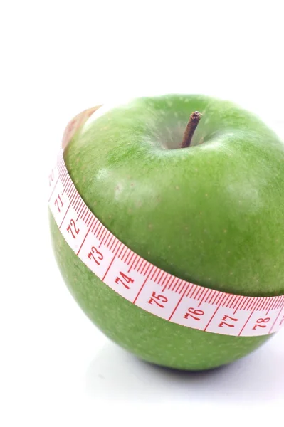 Apple and meter - Diet — Stock Photo, Image