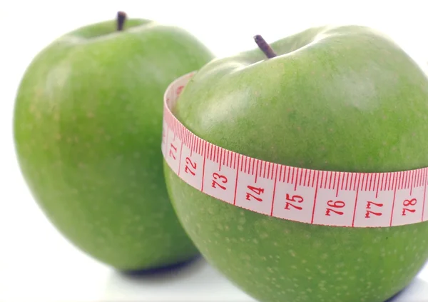Apple and meter - Diet — Stock Photo, Image