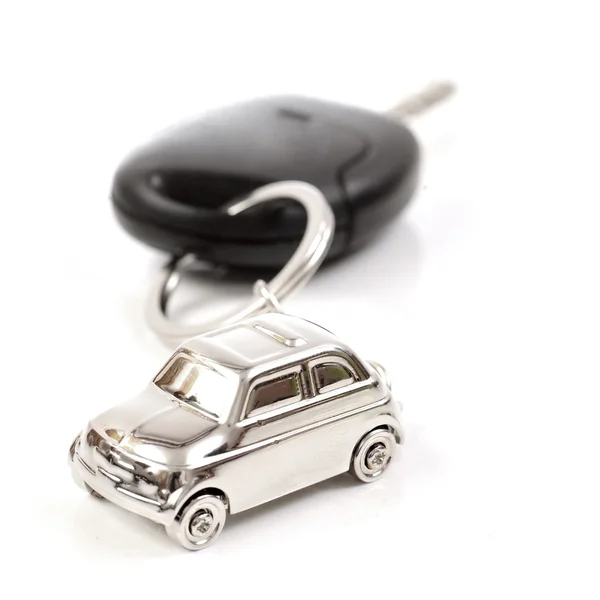 stock image Key car with little key ring in car's shape