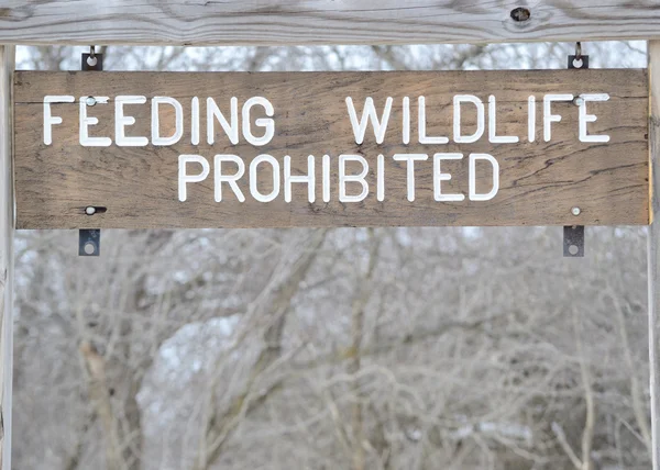 stock image No Feeding Wildlife Sign