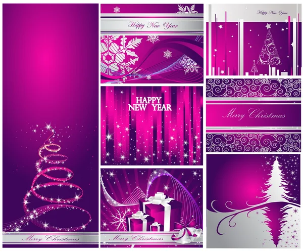 Merry Christmas and Happy New Year collection — Stock Vector
