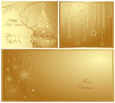 Merry Christmas and Happy New Year collection clipart