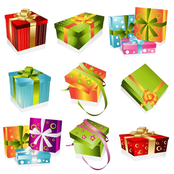 Illustration de cadeaux différents — Image vectorielle