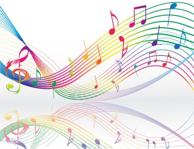 Background with music notes clipart