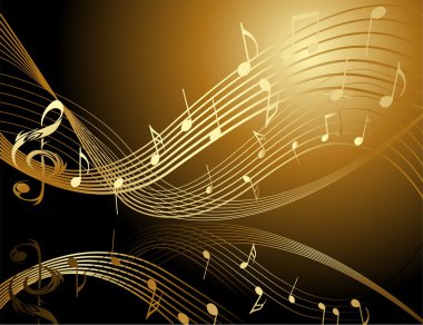 Background with music notes clipart