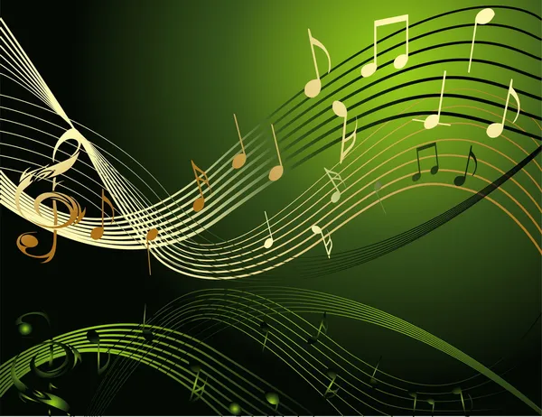 Σημειώνει Μουσική Στο Πράσινο — Διανυσματικό Αρχείο