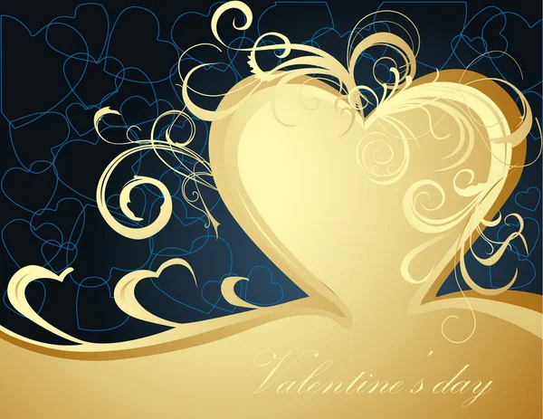Carte Voeux Saint Valentin Bleu — Image vectorielle