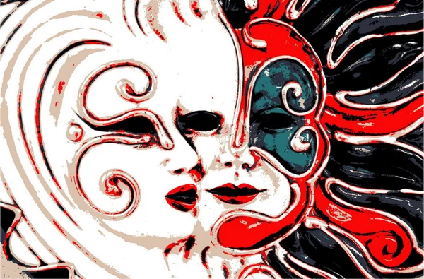 Carnaval masker vector illustratie — Stockvector