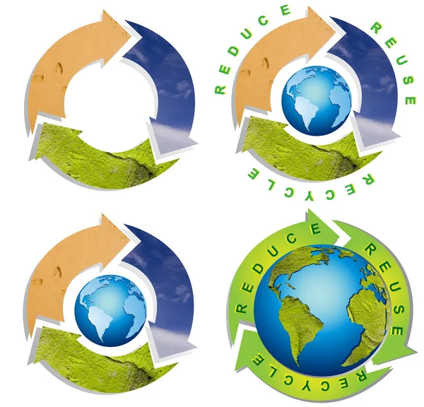 Čisté prostředí - konceptuální, symbol recyklace — Stock fotografie