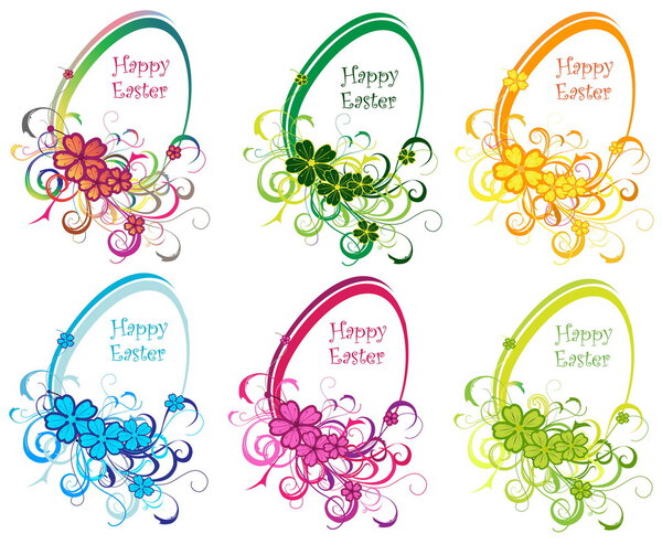 Colored Eastern eggs background with lines